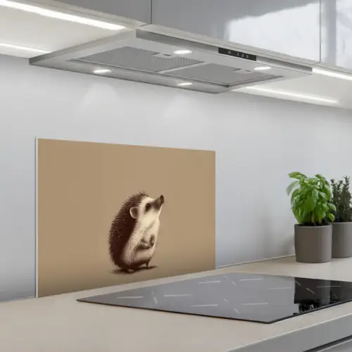 Egel - Snuitje - Bruin - Stekels keuken achterwand spatscherm klein -3d_schuin