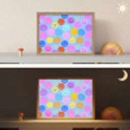 Smileys - Kleurrijk - Grappig Light Box met batterij (Wandlamp kind) middel -sfeer3_kind