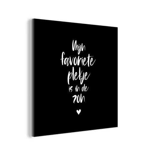 Mijn favoriete plekje is in de zon - Zomer - Tekst - Quotes aluminium wit klein -3d