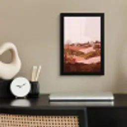 Heuvellandschap - Grafisch - Terracotta fotolijst zwart zonder passe partout klein -sfeer1