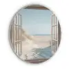 Doorkijk - Helmgras - Duinen - Zee - Landschap Akoestische PET Vilt - Rond klein -3d