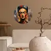 Portret - Vrouw - Bloemen Wandcirkel behangsticker klein -sfeer1