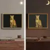 Panter - Realistisch - Bruin Light Box met batterij (Wandlamp) middel -sfeer3
