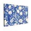 Bloemen - Delfts Blauw - Patroon - Tulp Tuinposter op houten frame 2 cm dik klein -3d