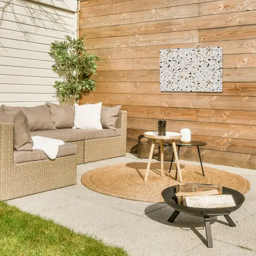 Terrazzo -  Patroon - Staal Tuinposter op houten frame 2 cm dik klein 845 -sfeer2