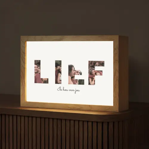 Lief - Lettercollage Light Box met kabel (Tafellamp) klein -z3d_website