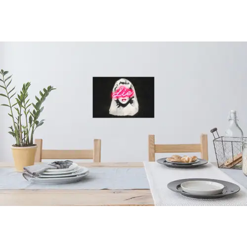 Neon - Letters - Vintage - Vrouw Muursticker klein -eettafel
