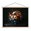 Groot - Bloemen - Vaas - Boeket textielposter latten blank klein -3d