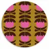Abstract - Bloemen - Roze Wandcirkel kunststof plaat 5mm dik klein 188 -3d