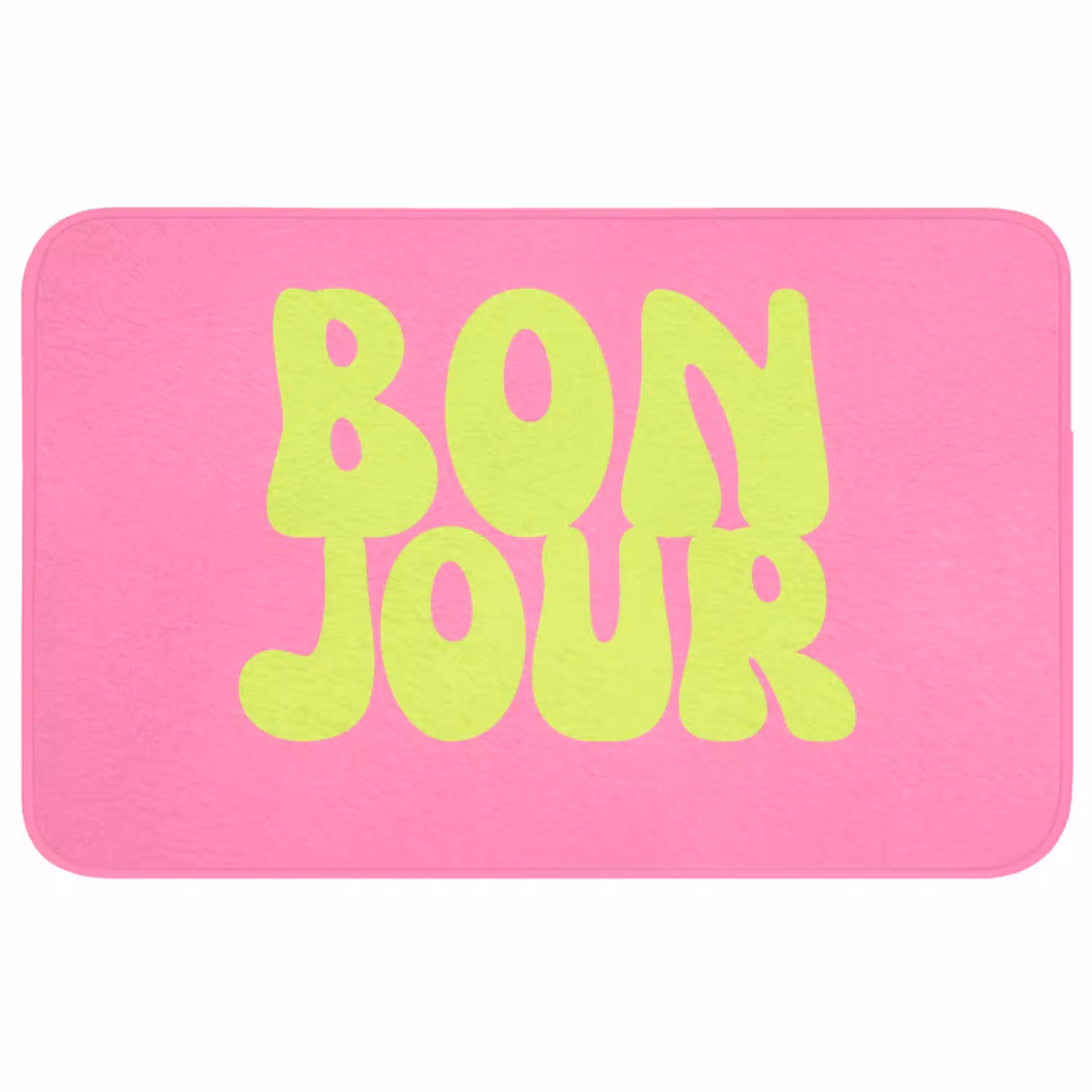 Bonjour - Roze - Fel groen Badmat middel -3d