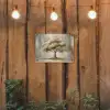 Boom - Bladeren - Abstract - Wit tuinposter los doek klein -sfeer1