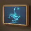 Voetballer - Blauw - Neon Light Box met batterij (Wandlamp kind) middel -z3d_website