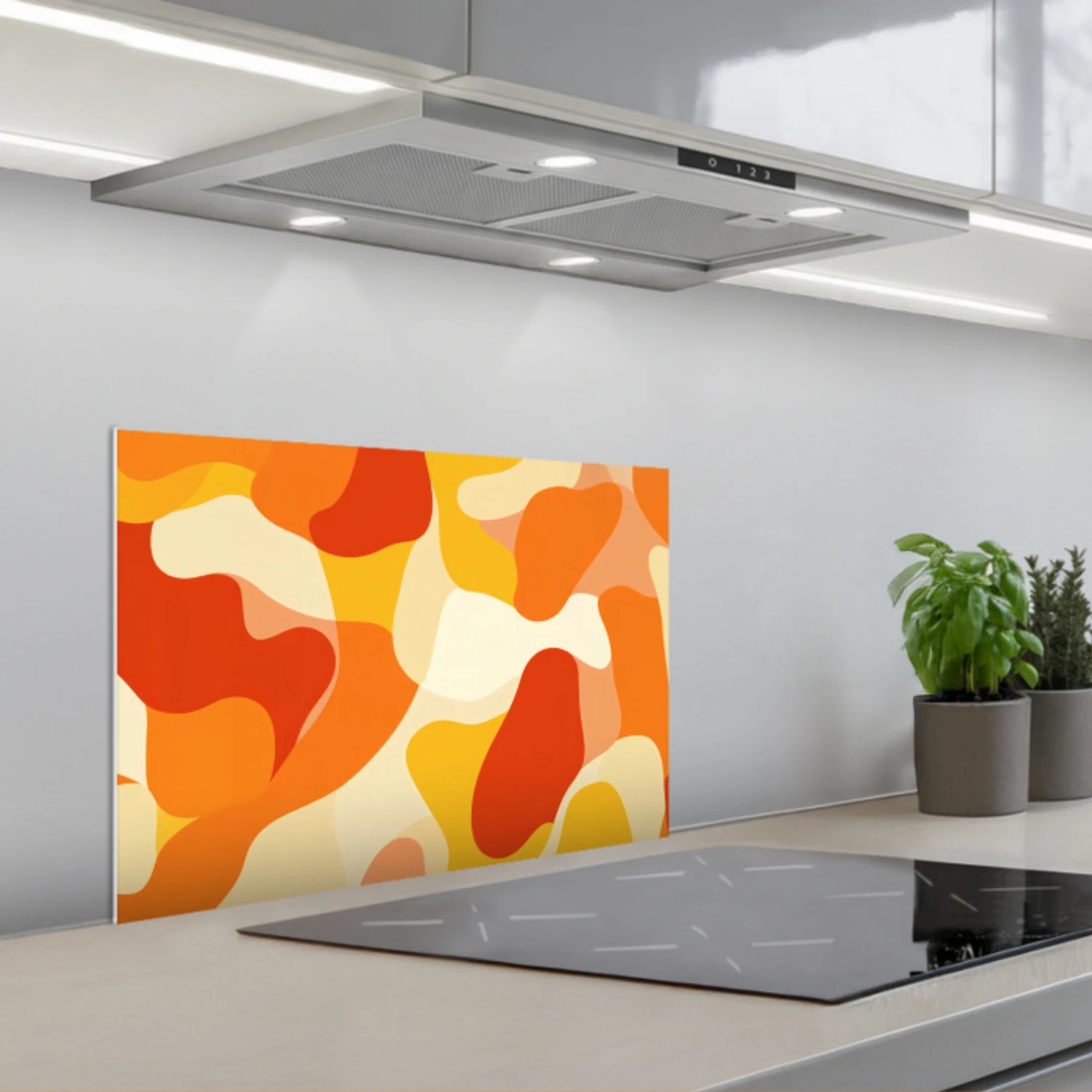 Kitchen splashback for hob - Abstract - Shapes - Orange | Kitchenyeah.co.uk