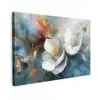 Bloemen - Wit - Goud - Kunst - Abstract canvas 2cm klein -z3d