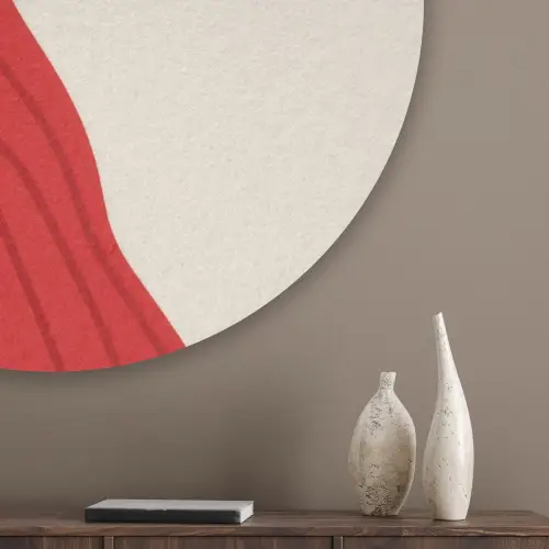 Silhouet - Hond - Trui - Rood Akoestische PET Vilt - Rond klein -sfeer5_closeup