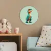 Cartoon - Dino - Oranje - Stekels Wandcirkel kunststof plaat 5mm dik klein -tsfeer1_kind