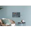 Wereldkaart - Denim - Textiel Muursticker klein -plant