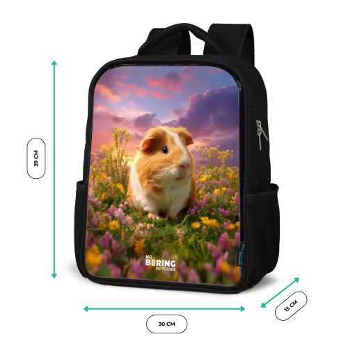 Cavia - Natuur - Dier Rugzak - Zwart middel -productfoto_formaten