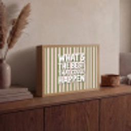 What's the best that could happen - Strepen - Groen - Roze Light Box met batterij (Wandlamp) middel -sfeer2