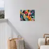 Schilderij - Abstract - Bloemen - Roze tuinposter los doek klein -sfeer8