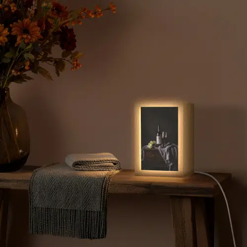 Druiven - Wijn - Rood - Tafel Light Box met kabel (Tafellamp) klein -sfeer4