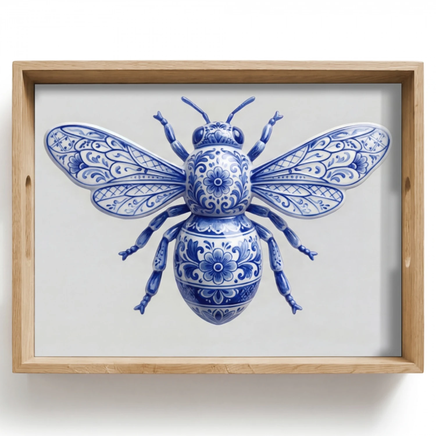 Bij - Modern - Delfts - Blauw Dienblad Rechthoek middel -z3d_shopping