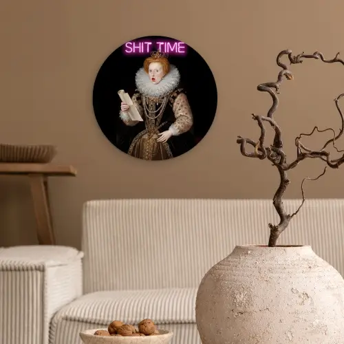 Portret - Humor - Neon Wandcirkel kunststof plaat 5mm dik klein -sfeer1