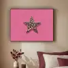Ster - Luipaard - Print - Roze Textielframe - compleet frame klein -sfeer1