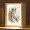 Paard - Bloemen - Natuur - Waterverf - Dieren Light Box met kabel klein -zzz_3d_website
