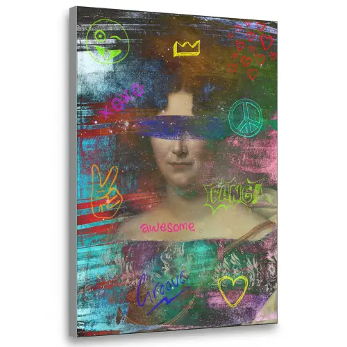 Johanna Henriette Engelen - Dubois Drahonet - Graffiti Textielframe zilver middel -3d
