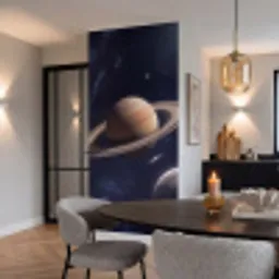 Planeten - Saturnus - Ruimte Behang Vlies klein -sfeer3