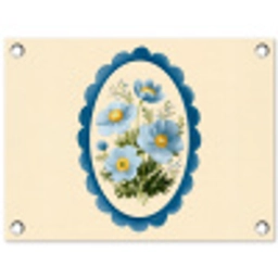 Lijst - Bloemen - Lichtblauw - Illustratie tuinposter los doek klein -3d