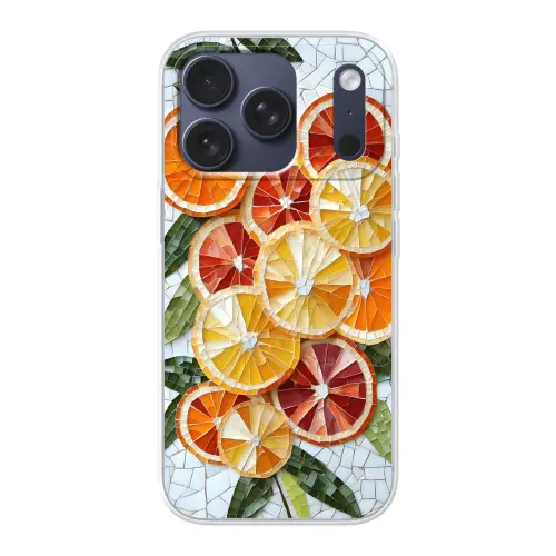 Schijfjes - Fruit - Oranje - Mozaïek Telefoonhoesje iPhone 17 Pro klein -3d