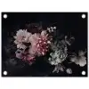 Bloemen - Vintage - Pastel - Zwart - Boeket tuinposter los doek klein -3d