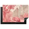 City - Car - Pink Inductie beschermer vinyl 3mm klein -3d