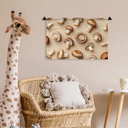 Kastanje Champignons - Beige Wandkleed katoen klein -wsfeer5_kind