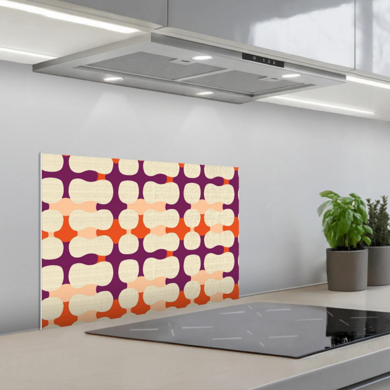Modern - Patroon - Kleurrijk keuken achterwand spatscherm klein 900 -3d_schuin
