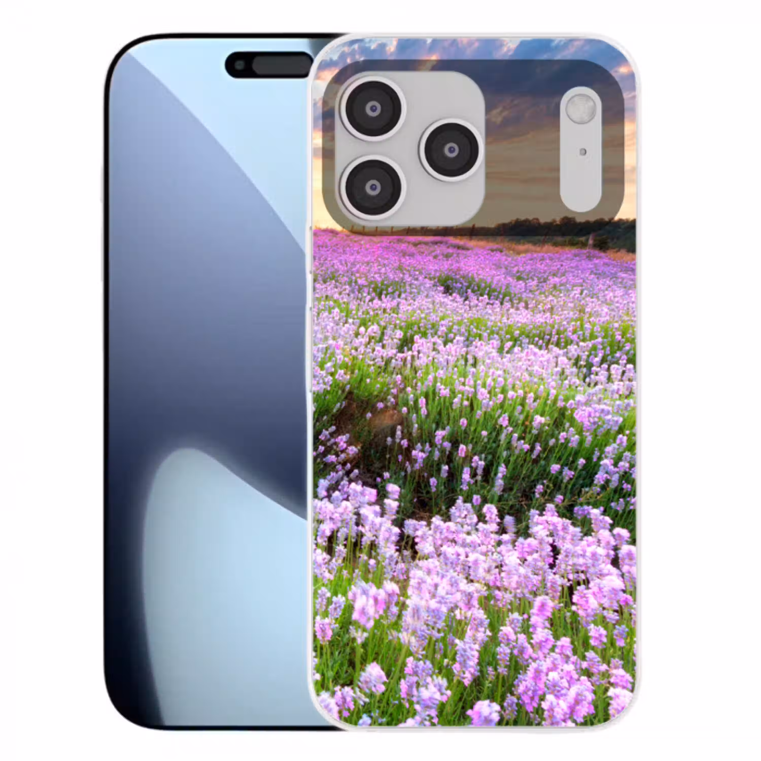 Lavendel - Bloemen - Zonsondergang - Paars - Weide Telefoonhoesje iPhone 17 Pro Max klein -3d