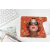 Vrouw - Kleurrijk - Dierenprint - Bloemen muismat rubber klein -witbureau