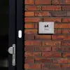 Grijs botanisch patroon - Modern Naambord Rechthoek middel -sfeer1-rechthoek-S