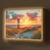 Vuurtoren - Zonsondergang - Duinen - Horizon Light Box met batterij (Wandlamp) middel -z3d_website