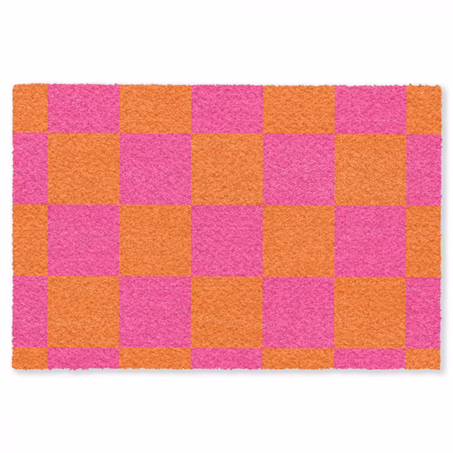 Fußmatte - Schachbrettmuster - Orange - Rosa - Blöcke