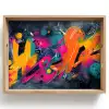 Abstract - Graffiti - Kleurrijk - Verfspatten Dienblad Rechthoek middel -z3d_shopping