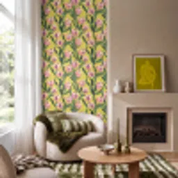 Tulpen - Botanisch - Geel Behang Vinyl klein 1060 -sfeer2