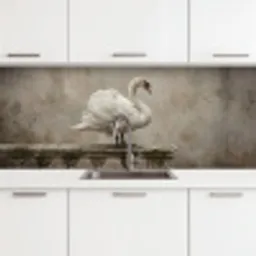 Zwaan - Elegant - Dieren - Wit keuken achterwand 2 middel -3d