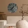 Lijnen - Patroon - Abstract - Wit Wandcirkel behangsticker klein -sfeer1