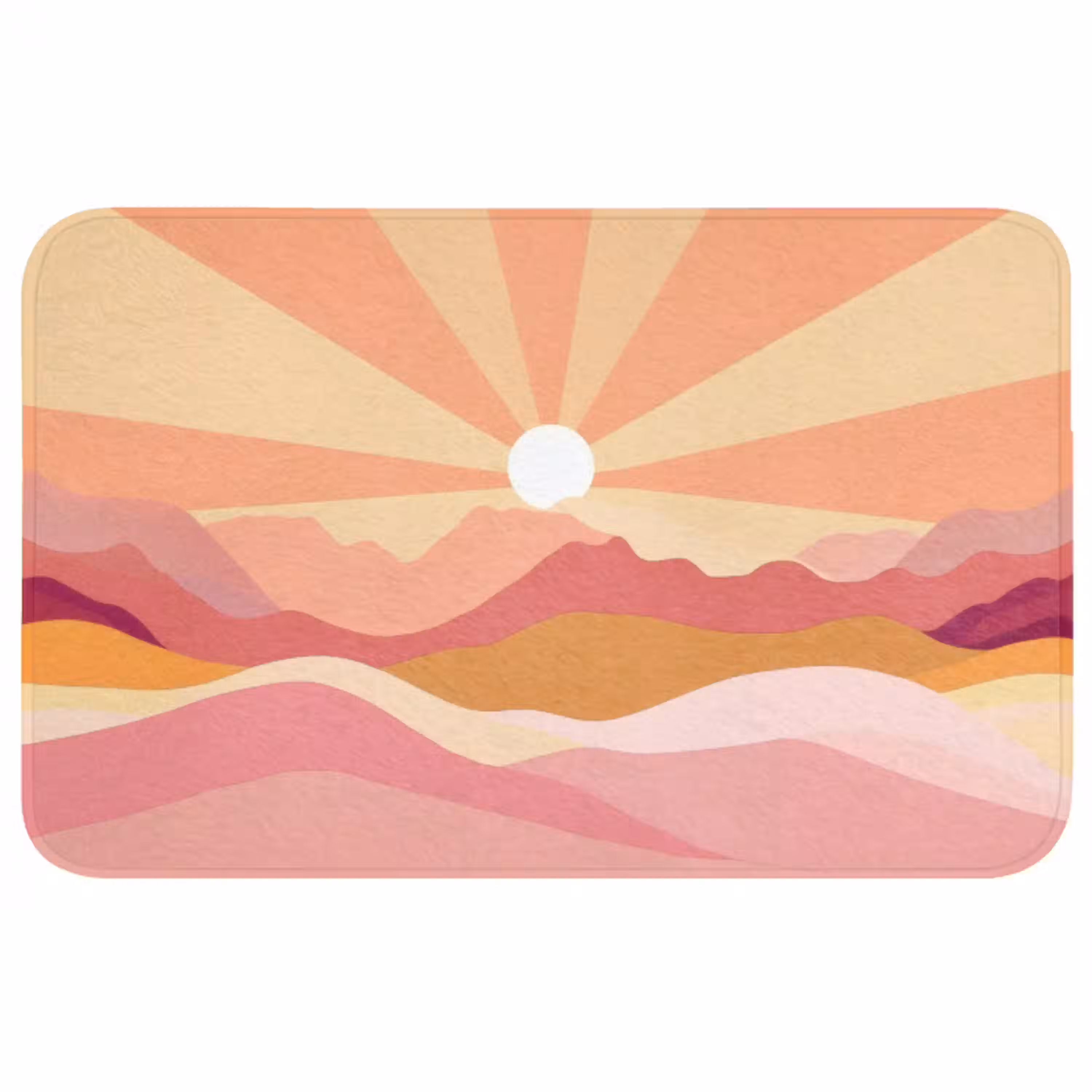 Bergen - Abstract - Zonnestralen - Roze WCmat middel -3d