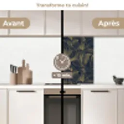 Abstract - Lijnen - Blauw - Goud keuken achterwand 2 middel 865 -voor-na2_FR