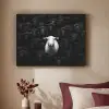 Schapen - Wit - Duisternis Textielframe zwart klein -sfeer1