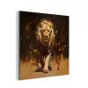 Leeuw - Geschilderd - Abstract - Goud aluminium wit klein -3d